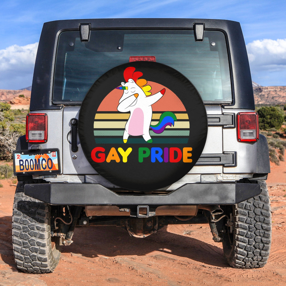 LGBT Tire Covers - Gay Pride Dabbing Unicorn Spare Tire Cover NO.116 LT8 - Wonder Print Shop