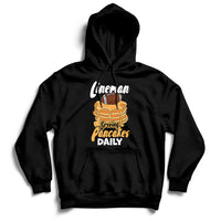 Lineman Serving Pancake Daily Funny Vintage Football Hoodie - Wonder Print Shop