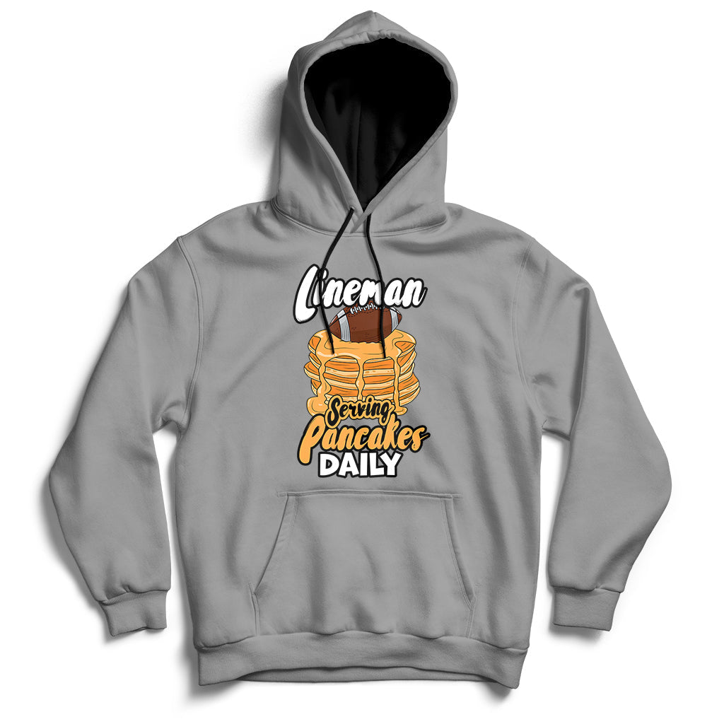 Lineman Serving Pancake Daily Funny Vintage Football Hoodie - Wonder Print Shop
