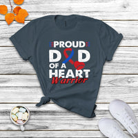 Dad Of A Heart Warrior CHD Congenital Heart Defect Awareness T Shirt - Wonder Print Shop