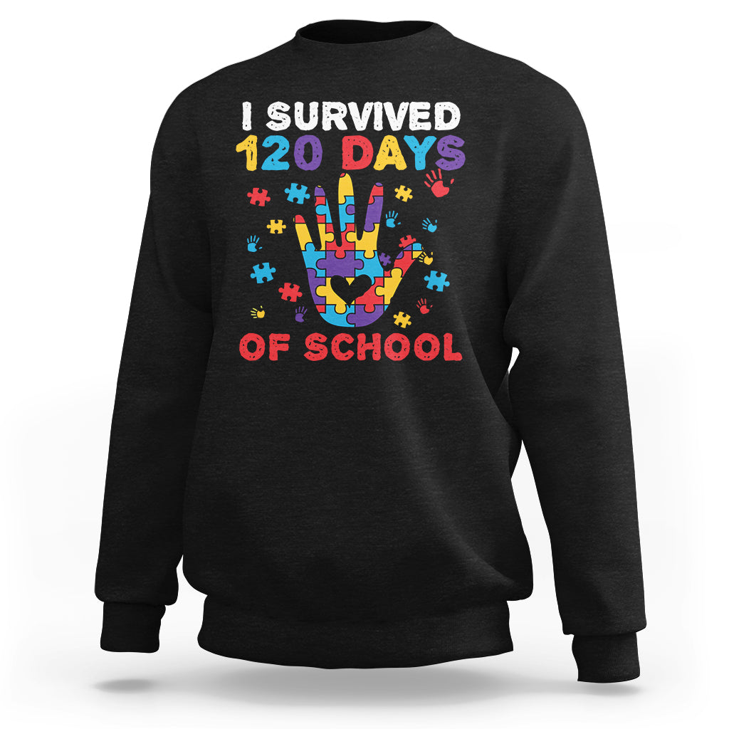 I Survived Of School Funny 120 Days Survivor Students Teachers Sweatshirt - Wonder Print Shop