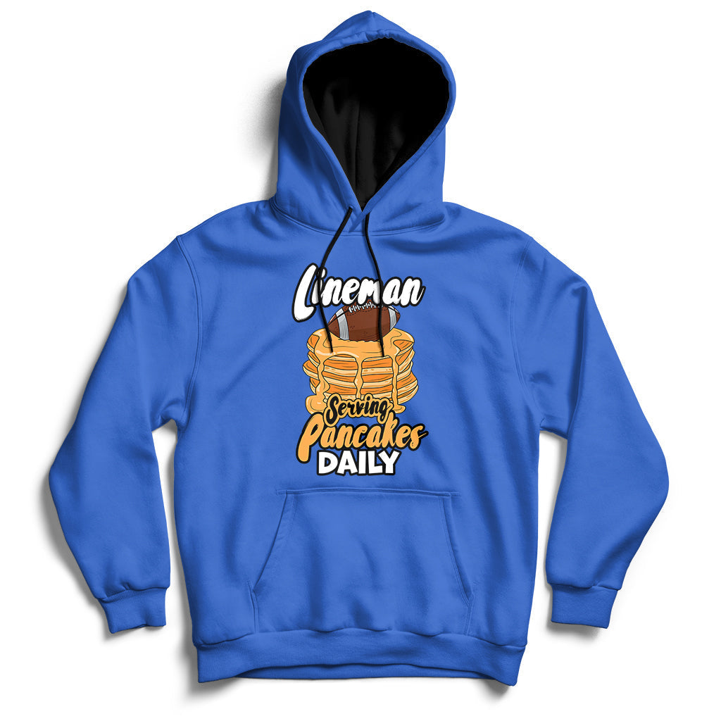 Lineman Serving Pancake Daily Funny Vintage Football Hoodie - Wonder Print Shop