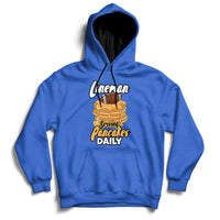 Lineman Serving Pancake Daily Funny Vintage Football Hoodie - Wonder Print Shop