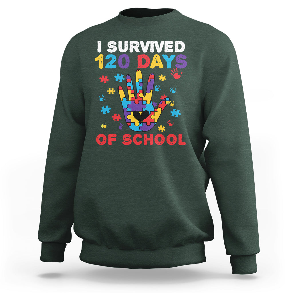 I Survived Of School Funny 120 Days Survivor Students Teachers Sweatshirt - Wonder Print Shop