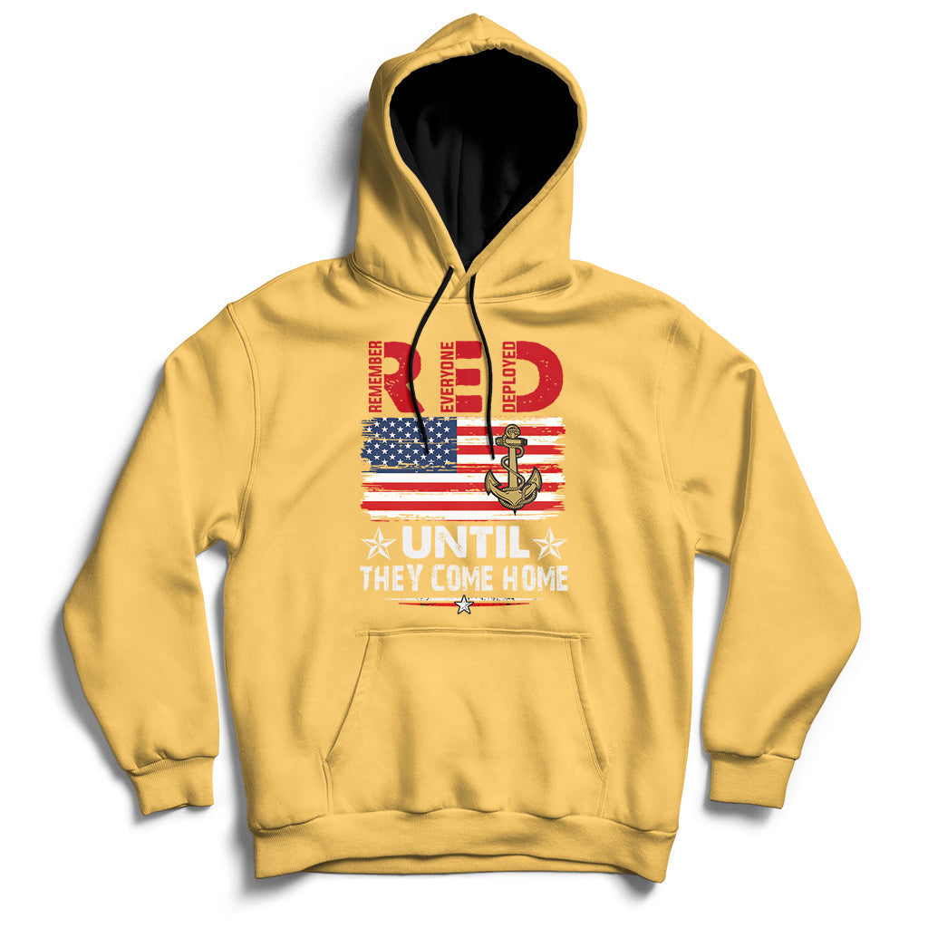 RED Friday Remember Everyone Deployed Retro US Army Military Hoodie - Wonder Print Shop