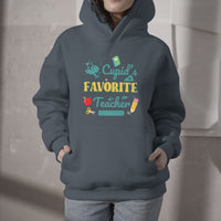 Cupid's Favorite Teacher Groovy Retro Valentine's Day Funny Hoodie - Wonder Print Shop