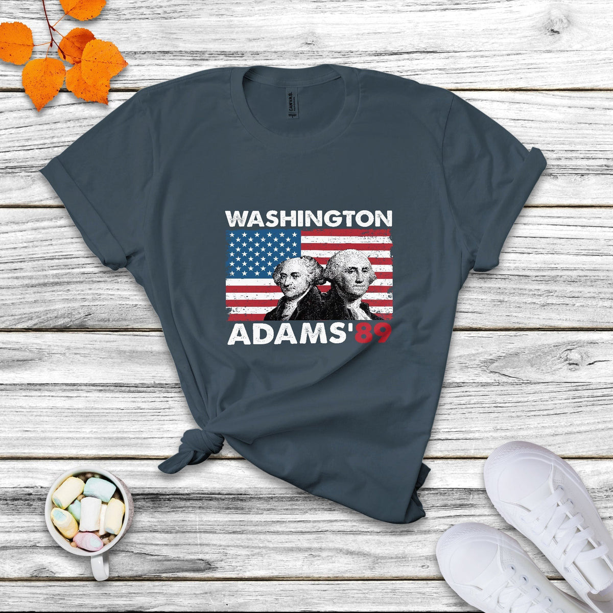 Washington Adams 1789 American Patriots Presidents Day US History US Pride Political T Shirt - Wonder Print Shop