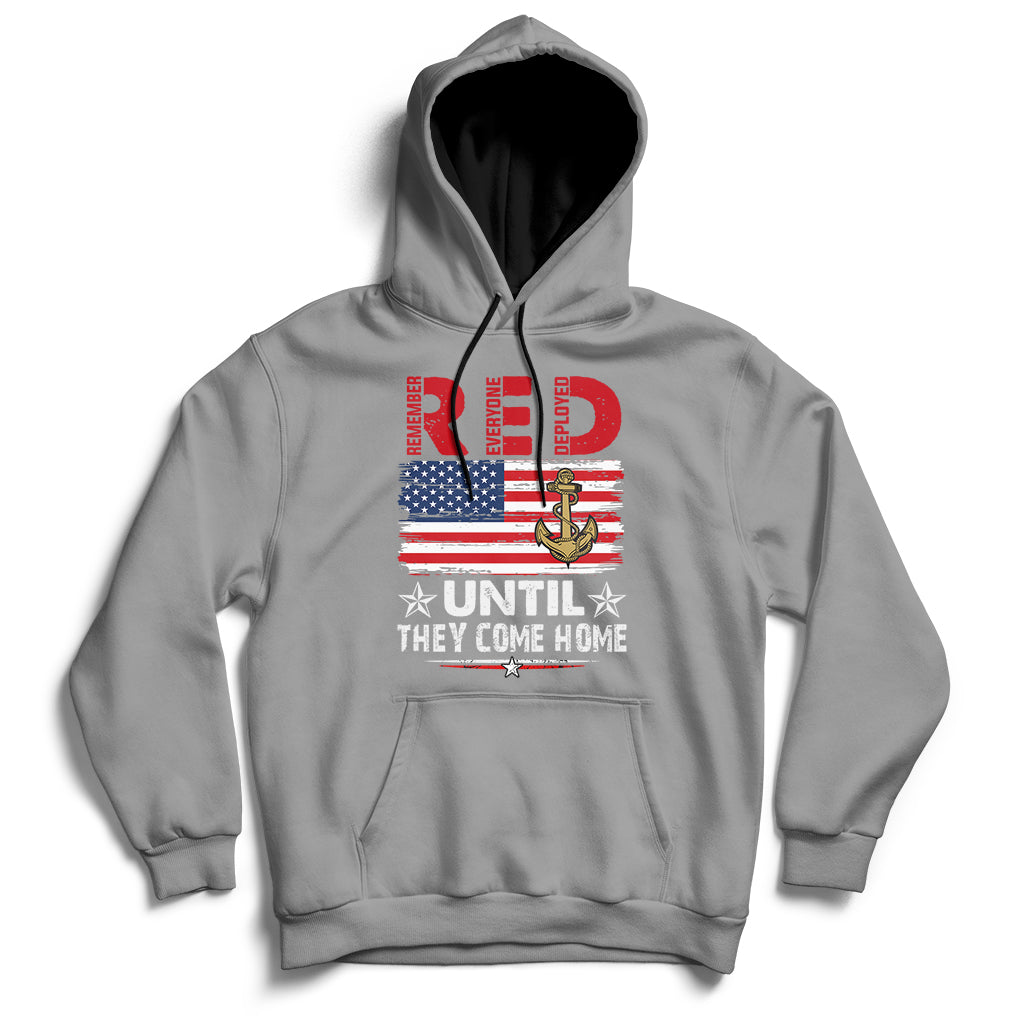 RED Friday Remember Everyone Deployed Retro US Army Military Hoodie - Wonder Print Shop