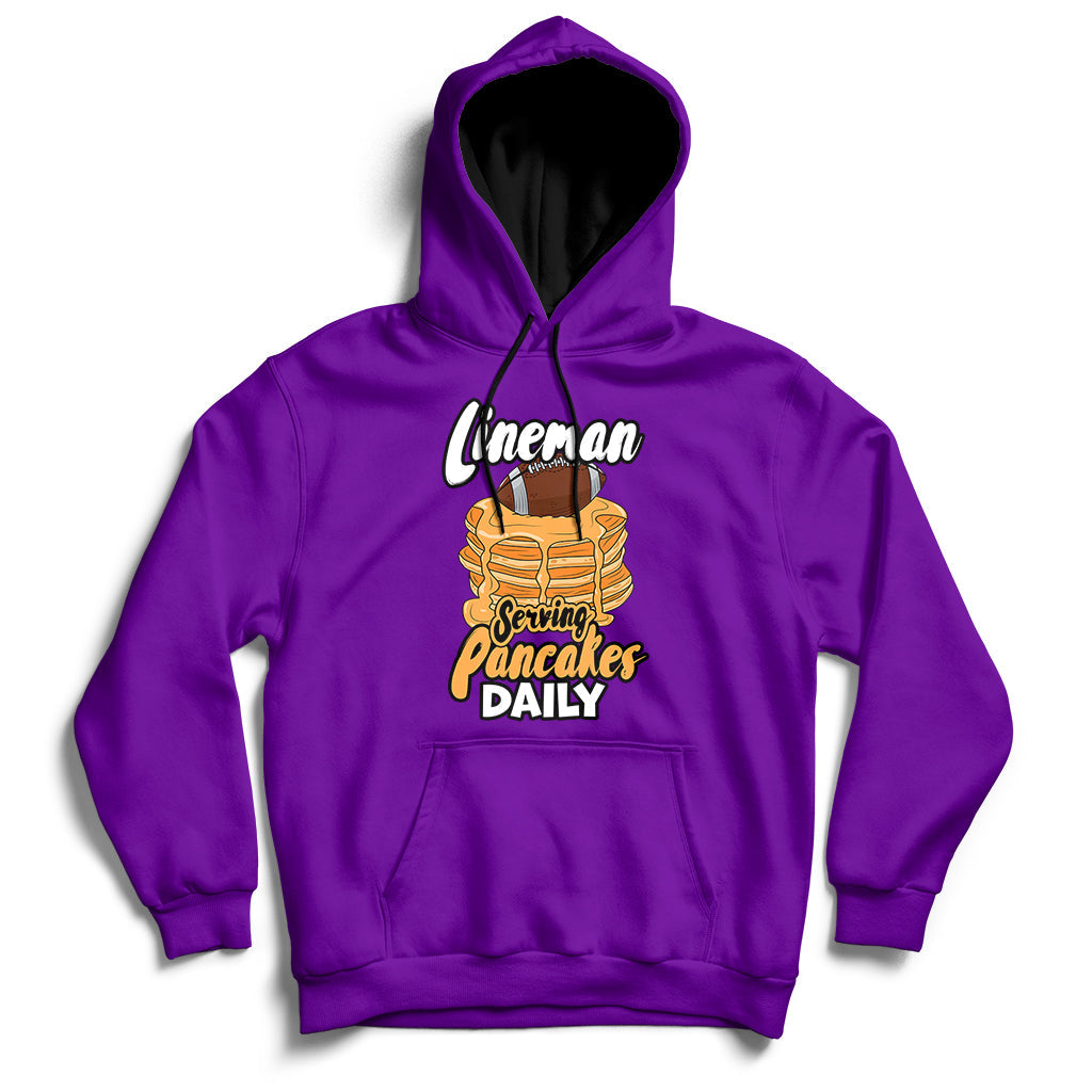Lineman Serving Pancake Daily Funny Vintage Football Hoodie - Wonder Print Shop