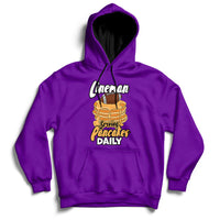 Lineman Serving Pancake Daily Funny Vintage Football Hoodie - Wonder Print Shop