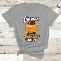 Lineman Serving Pancake Daily Funny Vintage Football T Shirt - Wonder Print Shop