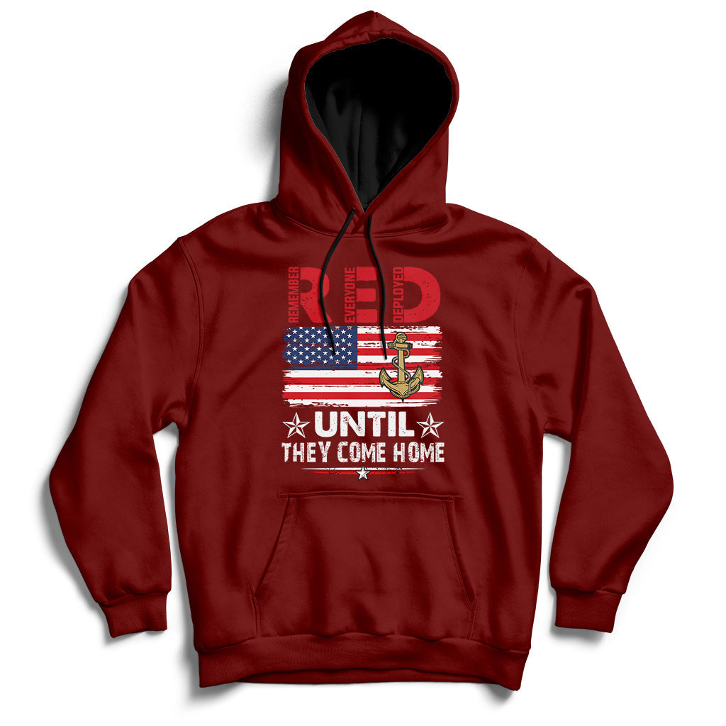 RED Friday Remember Everyone Deployed Retro US Army Military Hoodie - Wonder Print Shop