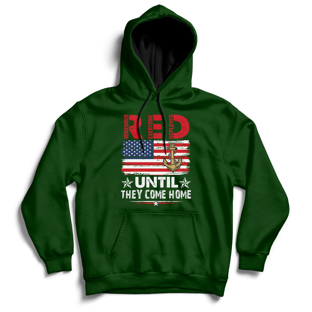 RED Friday Remember Everyone Deployed Retro US Army Military Hoodie - Wonder Print Shop