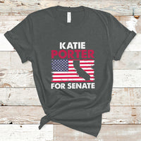 Retro Katie Porter 2024 Whiteboard For Senate California Democrat American Flag T-Shirt - Wonder Print Shop