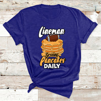 Lineman Serving Pancake Daily Funny Vintage Football T Shirt - Wonder Print Shop