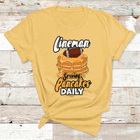 Lineman Serving Pancake Daily Funny Vintage Football T Shirt - Wonder Print Shop