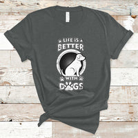 Life Is Better With Dogs Paw Print Beagle Dog Lover Pet Day T-Shirt - Wonder Print Shop