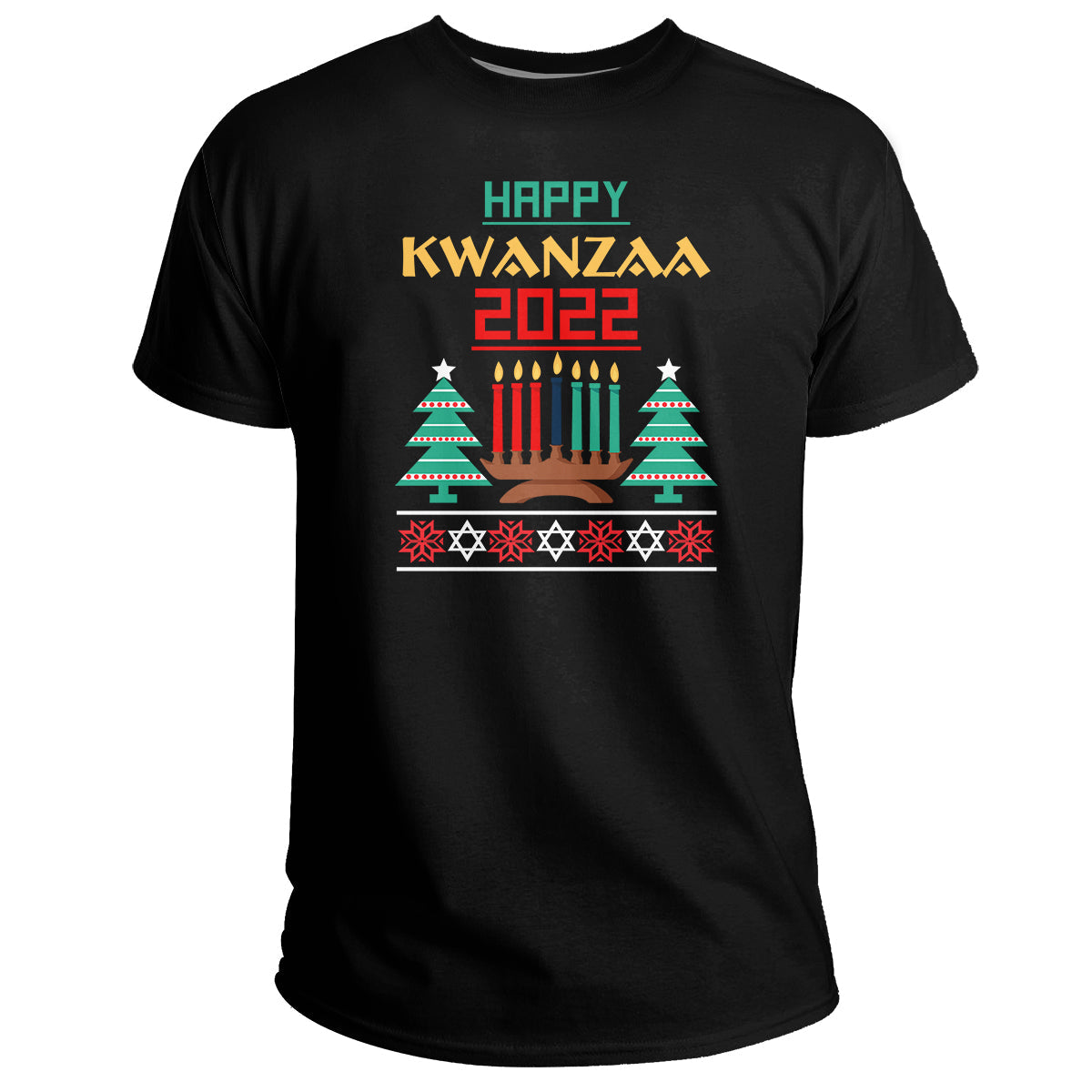 Happy Kwanzaa Drum Kinara Seven Candles Africa Celebration, Kwanzaa Holiday T Shirt - Wonder Print Shop