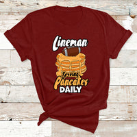 Lineman Serving Pancake Daily Funny Vintage Football T Shirt - Wonder Print Shop