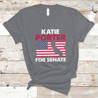 Retro Katie Porter 2024 Whiteboard For Senate California Democrat American Flag T-Shirt - Wonder Print Shop