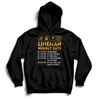 Funny Lineman Hourly Rate Gift For Lineman Hoodie - Wonder Print Shop