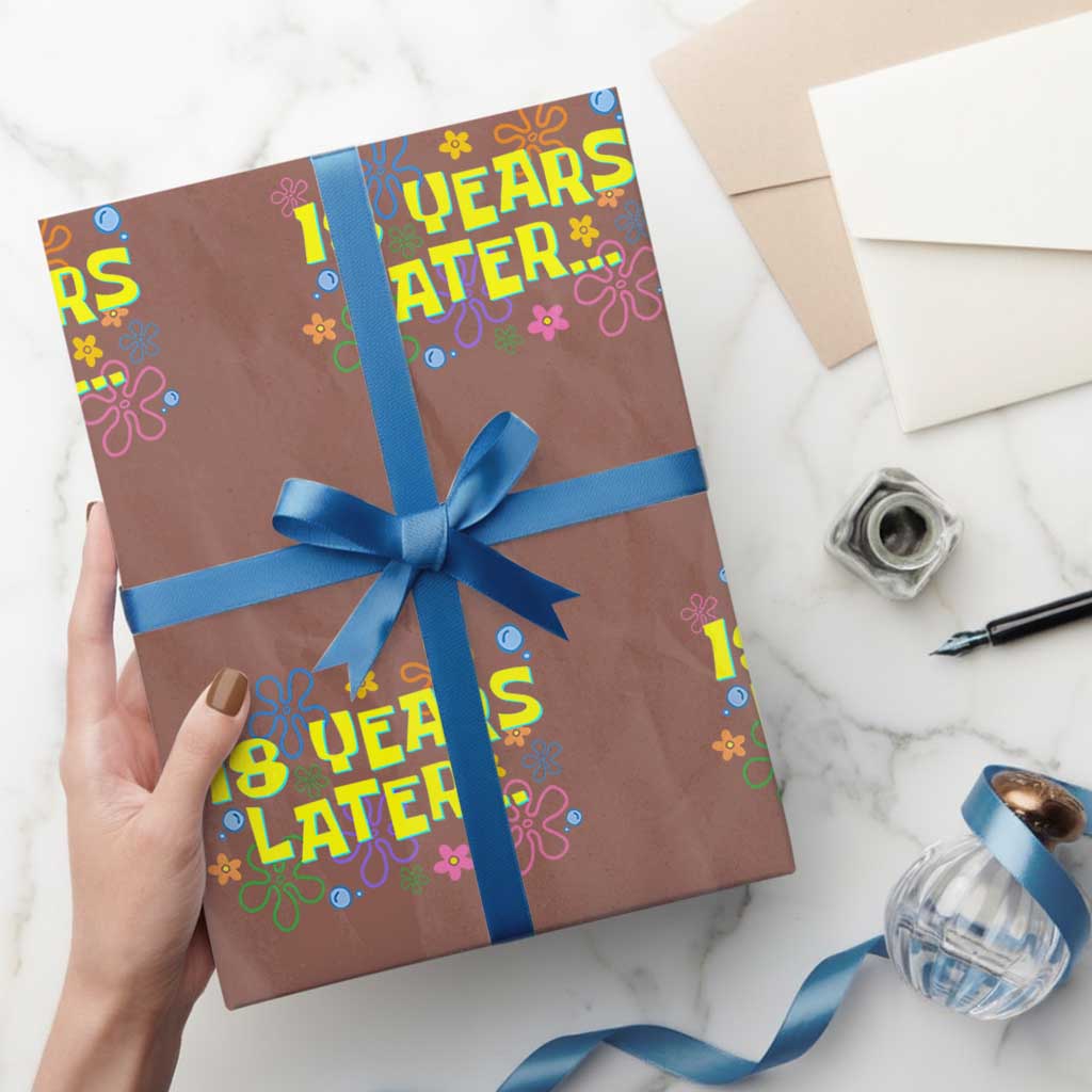 18 Years Later 18th Birthday Wrapping Paper Roll Eighteen Party Funny Meme