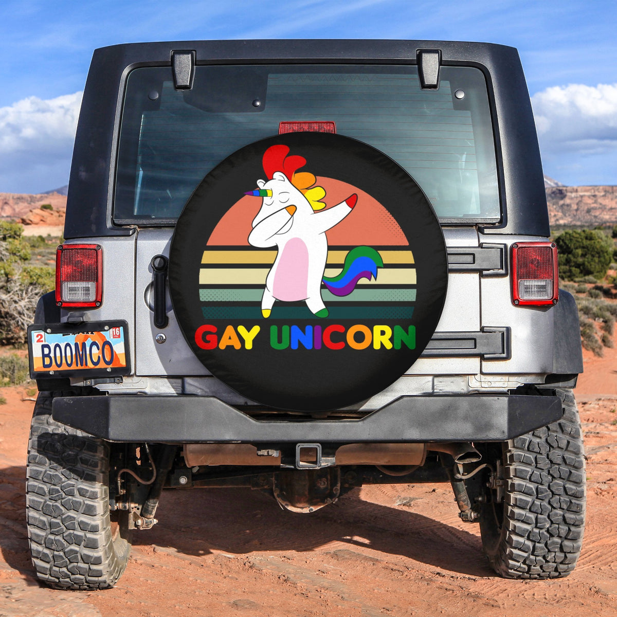 LGBT Tire Covers - Gay Dabbing Unicorn Spare Tire Cover NO.117 LT8 - Wonder Print Shop