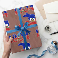 1804 Haiti Map and Flag Wrapping Paper Roll Haitian Heritage Pride Graphic
