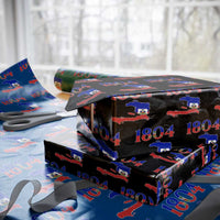 1804 Haiti Map and Flag Wrapping Paper Roll Haitian Heritage Pride Graphic