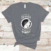 Life Is Better With Dogs Paw Print Beagle Dog Lover Pet Day T-Shirt - Wonder Print Shop