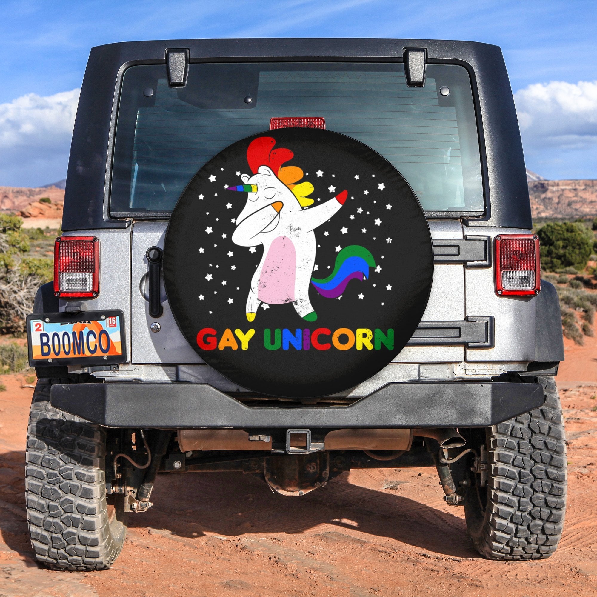LGBT Tire Covers - Gay Unicorn Dabbing Spare Tire Cover NO.119 LT8 - Wonder Print Shop