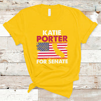 Retro Katie Porter 2024 Whiteboard For Senate California Democrat American Flag T-Shirt - Wonder Print Shop