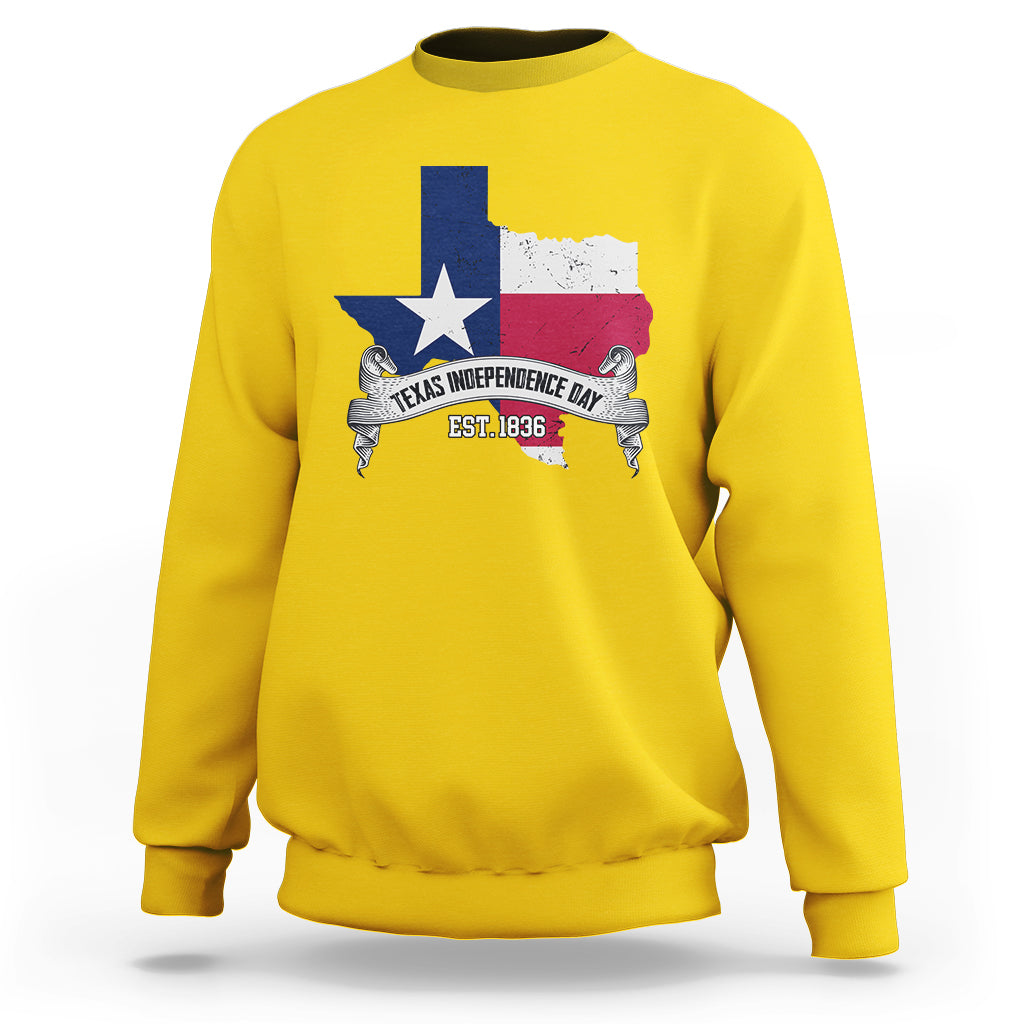 Texas Pride State Texas Independence Day 1836 I Love Texas Texan American Sweatshirt - Wonder Print Shop