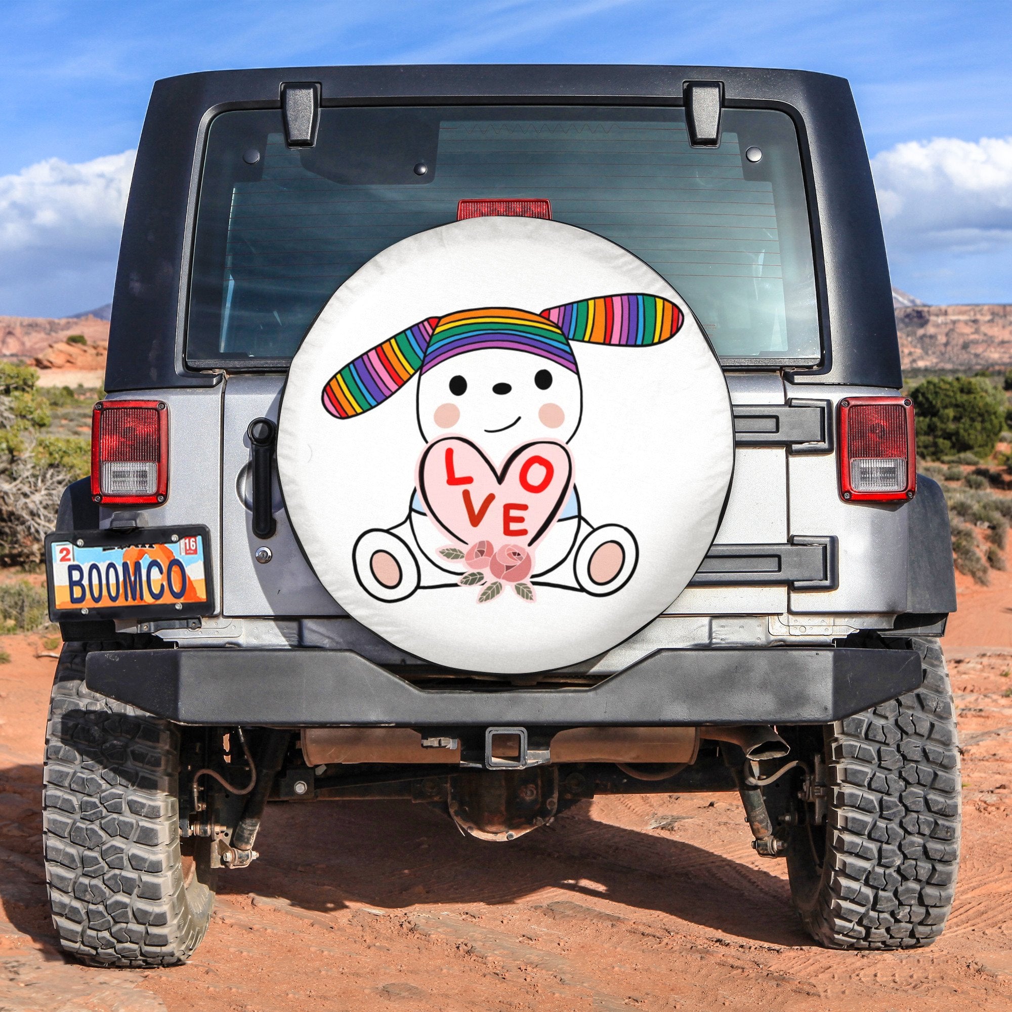 LGBT Tire Covers - Bunny Love Pride Spare Tire Cover NO.122 LT8 - Wonder Print Shop