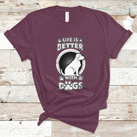 Life Is Better With Dogs Paw Print Beagle Dog Lover Pet Day T-Shirt - Wonder Print Shop