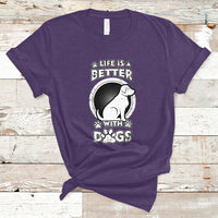 Life Is Better With Dogs Paw Print Beagle Dog Lover Pet Day T-Shirt - Wonder Print Shop