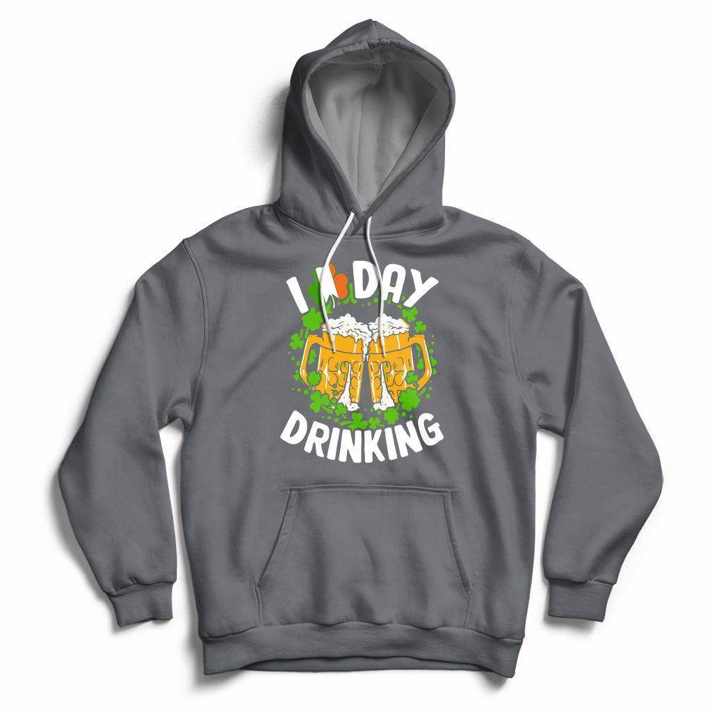St Patricks Day I Love Day Drinking Beer Lover Drinking Team Hoodie - Wonder Print Shop
