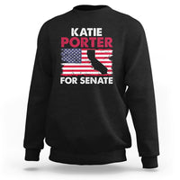 Retro Katie Porter 2024 Whiteboard For Senate California Democrat American Flag Sweatshirt - Wonder Print Shop