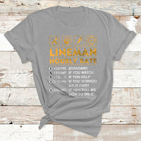 Funny Lineman Hourly Rate Gift For Lineman T Shirt - Wonder Print Shop
