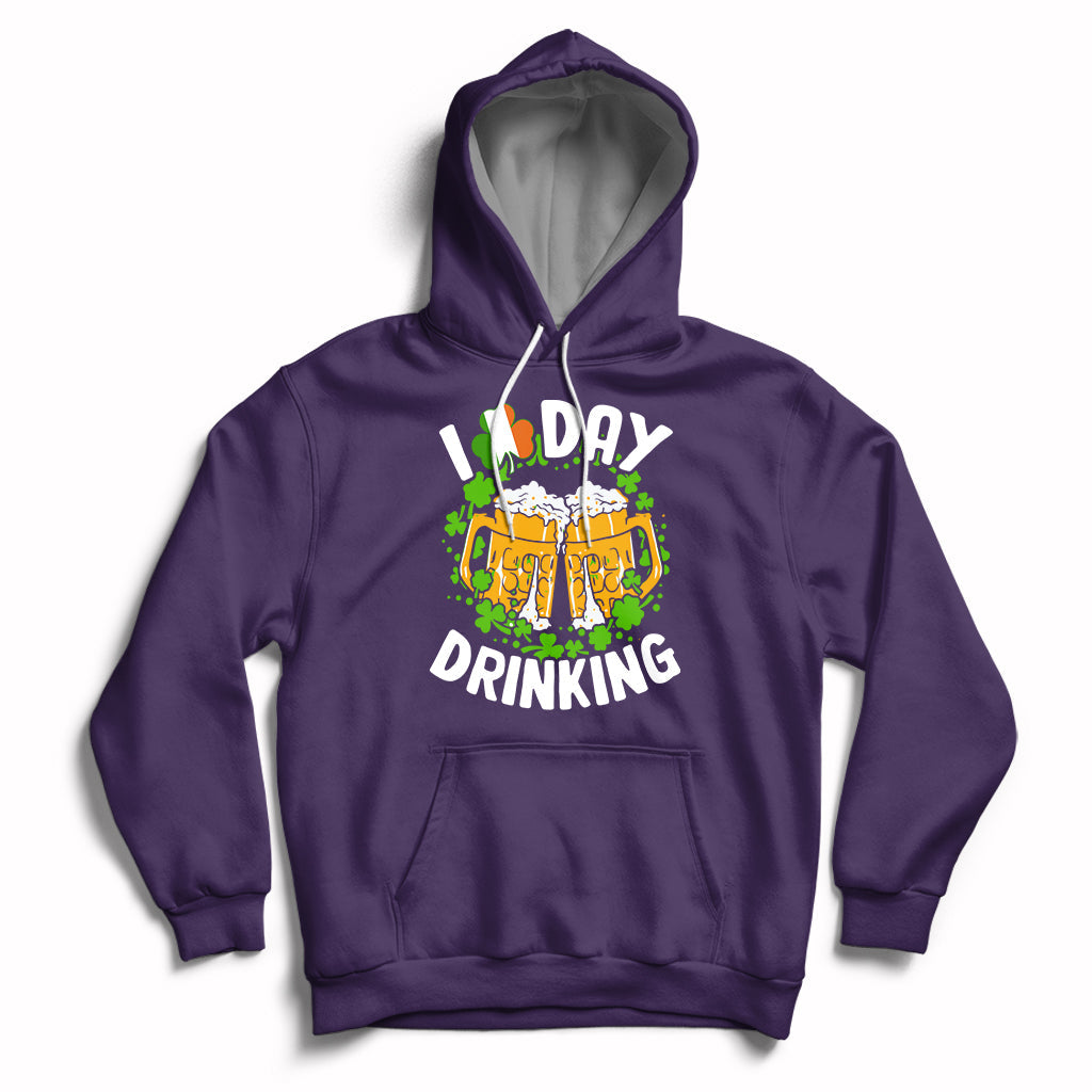 St Patricks Day I Love Day Drinking Beer Lover Drinking Team Hoodie - Wonder Print Shop