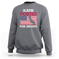 Retro Katie Porter 2024 Whiteboard For Senate California Democrat American Flag Sweatshirt - Wonder Print Shop