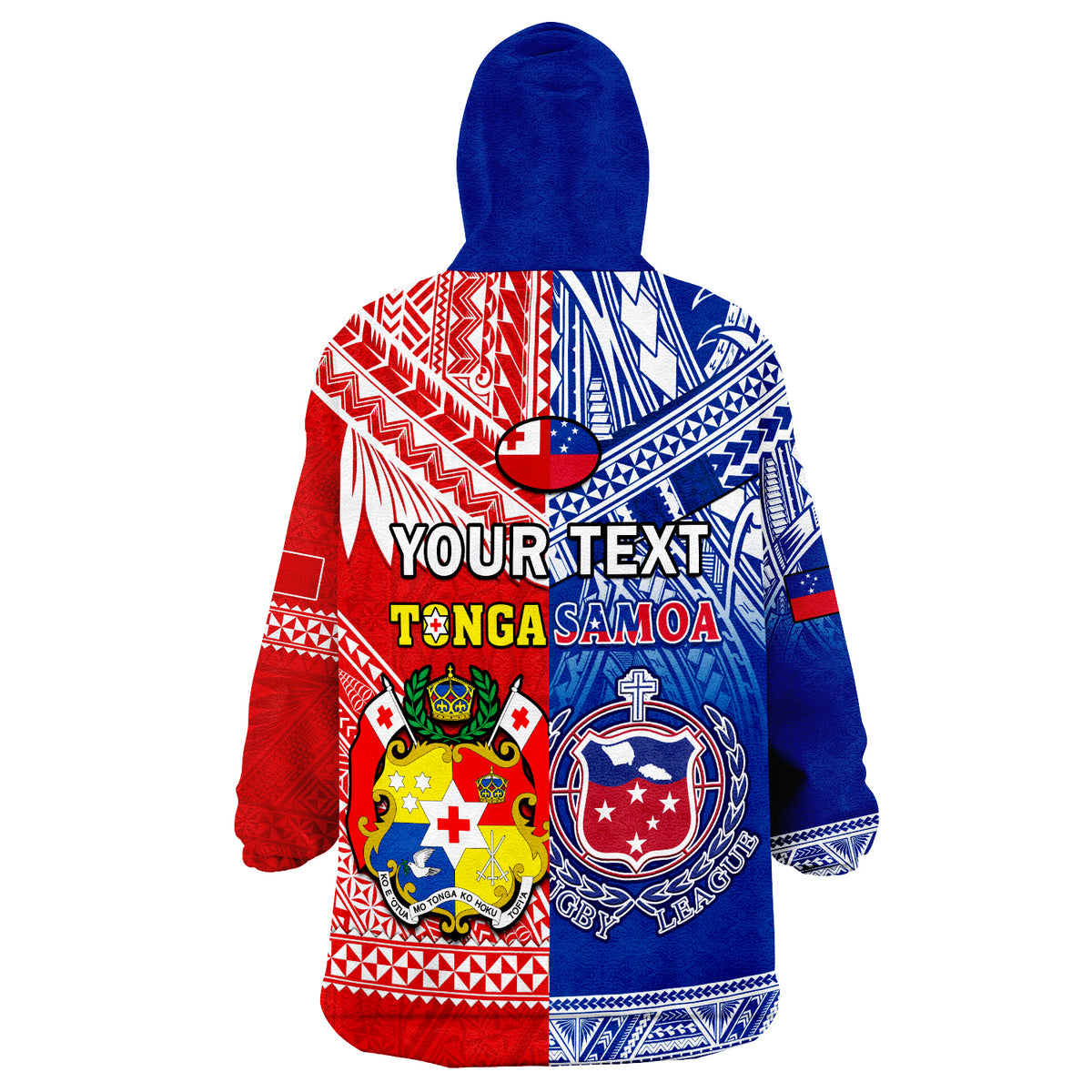 (Custom Personalised) Mate Maa Tonga And Toa Samoa Rugby Wearable Blanket Hoodie Polynesian Pattern - Wonder Print Shop