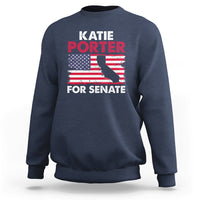 Retro Katie Porter 2024 Whiteboard For Senate California Democrat American Flag Sweatshirt - Wonder Print Shop