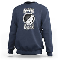 Life Is Better With Dogs Paw Print Beagle Dog Lover Pet Day Sweatshirt - Wonder Print Shop