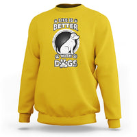 Life Is Better With Dogs Paw Print Beagle Dog Lover Pet Day Sweatshirt - Wonder Print Shop