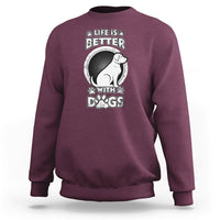 Life Is Better With Dogs Paw Print Beagle Dog Lover Pet Day Sweatshirt - Wonder Print Shop