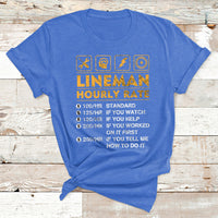 Funny Lineman Hourly Rate Gift For Lineman T Shirt - Wonder Print Shop