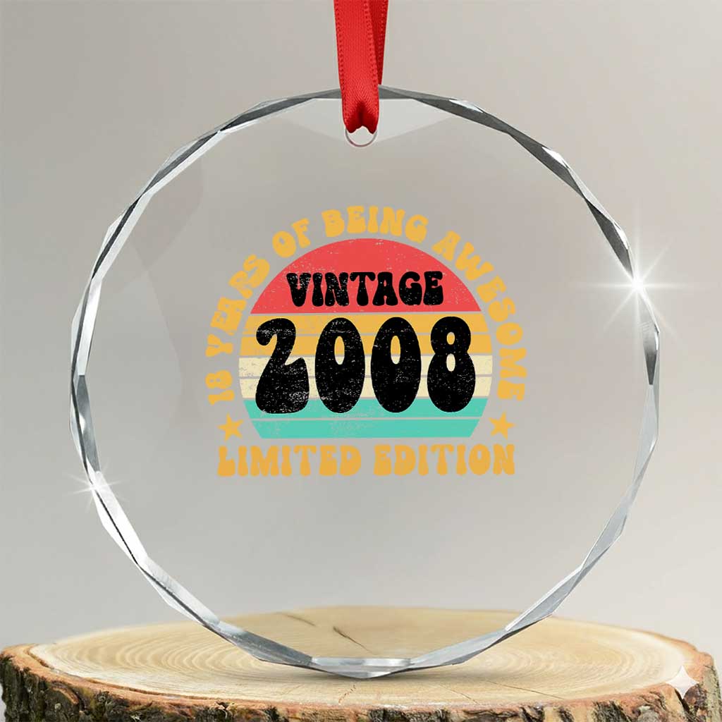 18th Birthday Crystal Glass Ornament Vintage 18yr 2008 Limited Edition 18 Year Old Gift