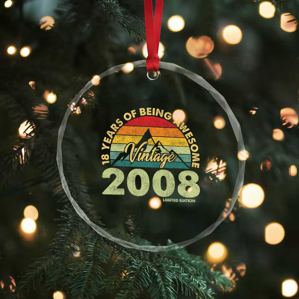 18th Birthday Crystal Glass Ornament Vintage 2008 Limited Edition 18 Year Old Gift