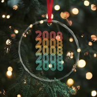 18th Birthday Crystal Glass Ornament Vintage 2008 Retro 18 Years Old Birthday